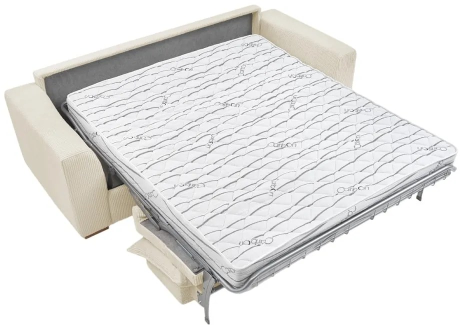 Кремав разтегателен диван от рипсено кадифе 225 cm Augustin – Bobochic Paris