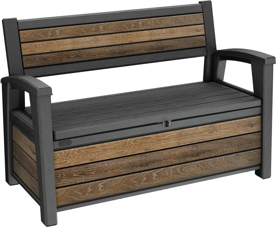 Тъмнокафява пластмасова градинска пейка Deco – Keter