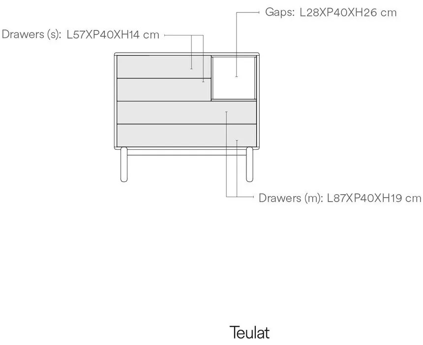Тъмно сив нисък скрин 90x90 cm Corvo - Teulat