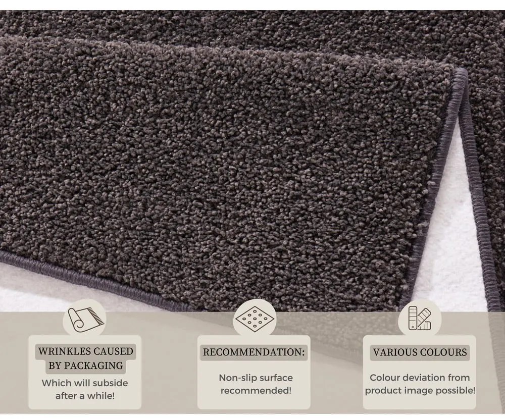 Антрацитно сиво Pure runner, 80 x 300 cm - Hanse Home