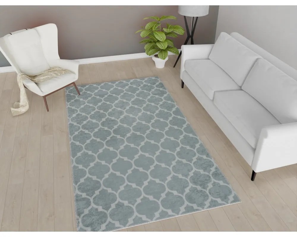 Светлосив и кремав килим за миене 180x120 cm - Vitaus