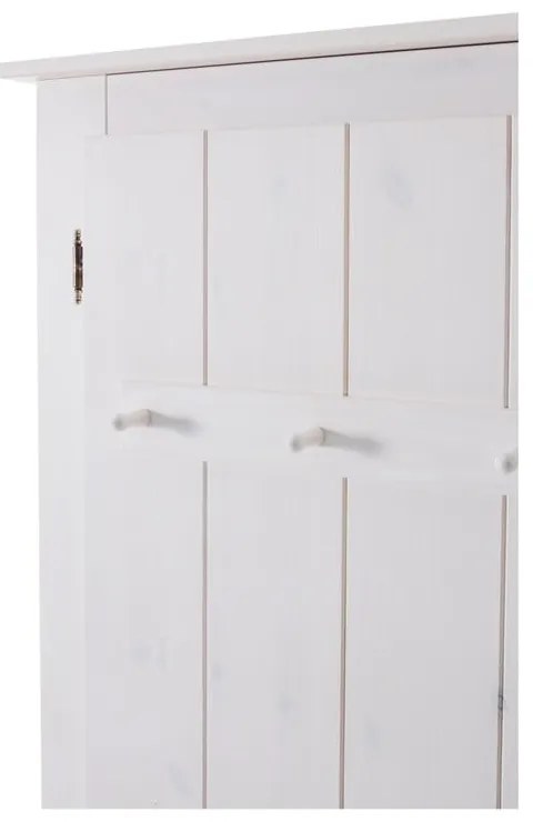 Бял гардероб от масивен бор с огледало 120x170 cm Bertram – Støraa