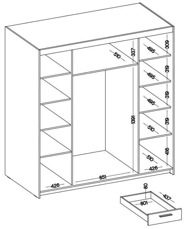 Гардероб Ester 4D6S 4 врати-Sonoma Oak