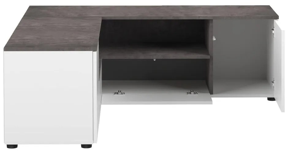 Сиво-бяла маса за телевизор от бетон 130x46 cm Angle - TemaHome