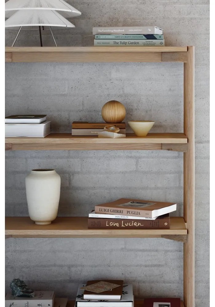 Библиотека от декор от дъб в естествен цвят 86x160x30 cm Braidwood – Actona