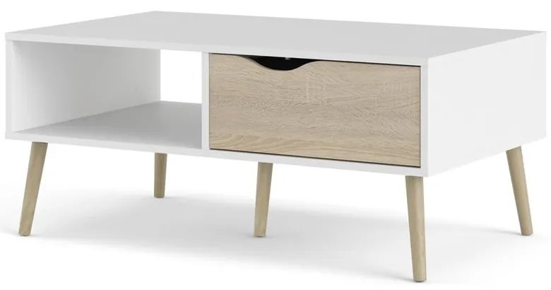 Бяла масичка за кафе , 99 x 60 cm Oslo - Tvilum