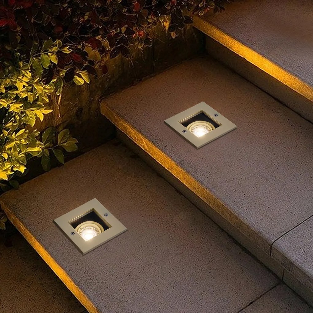 Модерно наземно петно бежово GU10 50mm въртящо се и накланящо се IP65 - Oneon