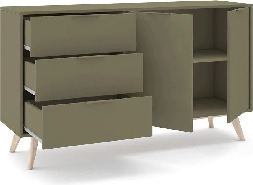 Зелен матов скрин 140x81x40 cm Campus – Marckeric