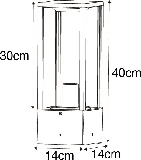 Индустриална външна подова лампа ръждяво кафява 40 cm IP44 - Charlois