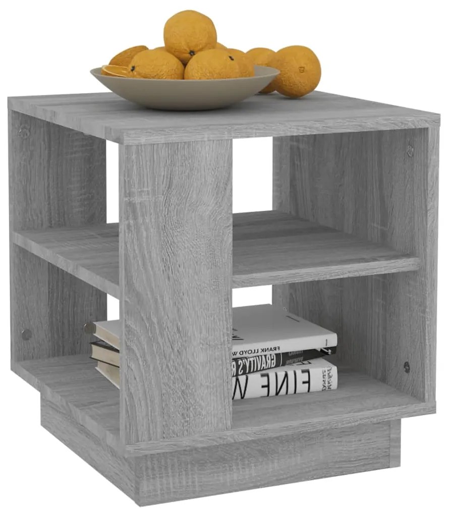 Маса за кафе, сив сонома, 40x40x43 см, инженерно дърво