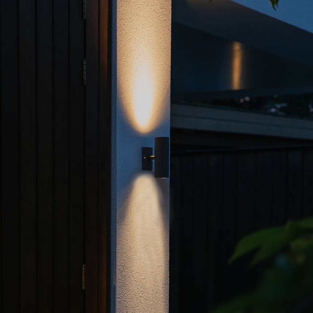 Външна стенна лампа черна 2-светлина IP44 - Duo