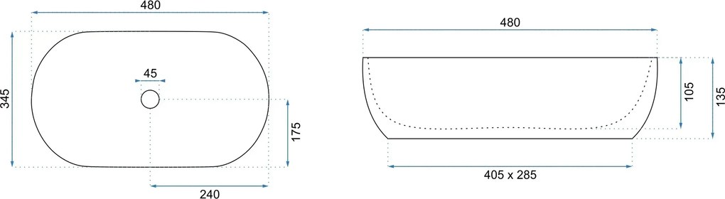 Умивалник за плот Rea Amelia Ruststone 48