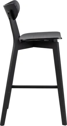 РОКСИ Черен - ДЪРВЕН ХОКЕР БАР СТОЛ ЗА КУХНЯ ХОЛ РЕСТОРАНТ РЕТРО