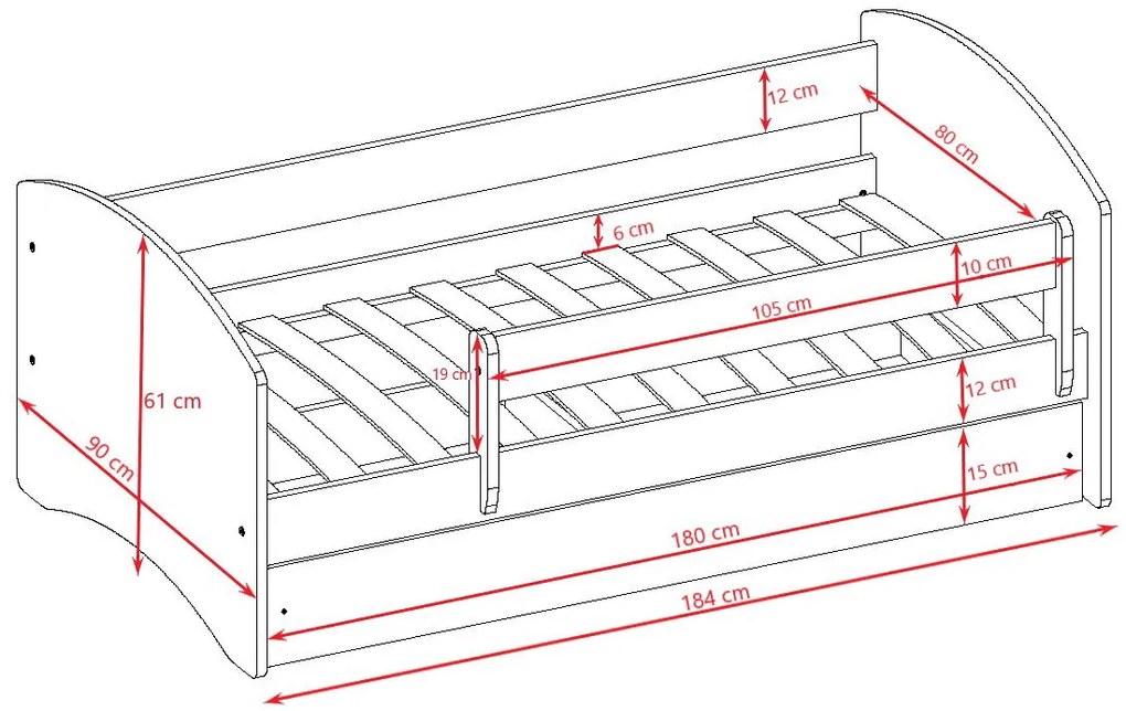 Детско легло Babydreams Cartoon-Leuko-180 x 80-Formula