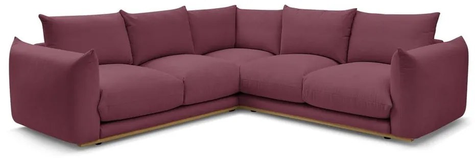 Ъглов диван в цвят бордо Ernest – Bobochic Paris