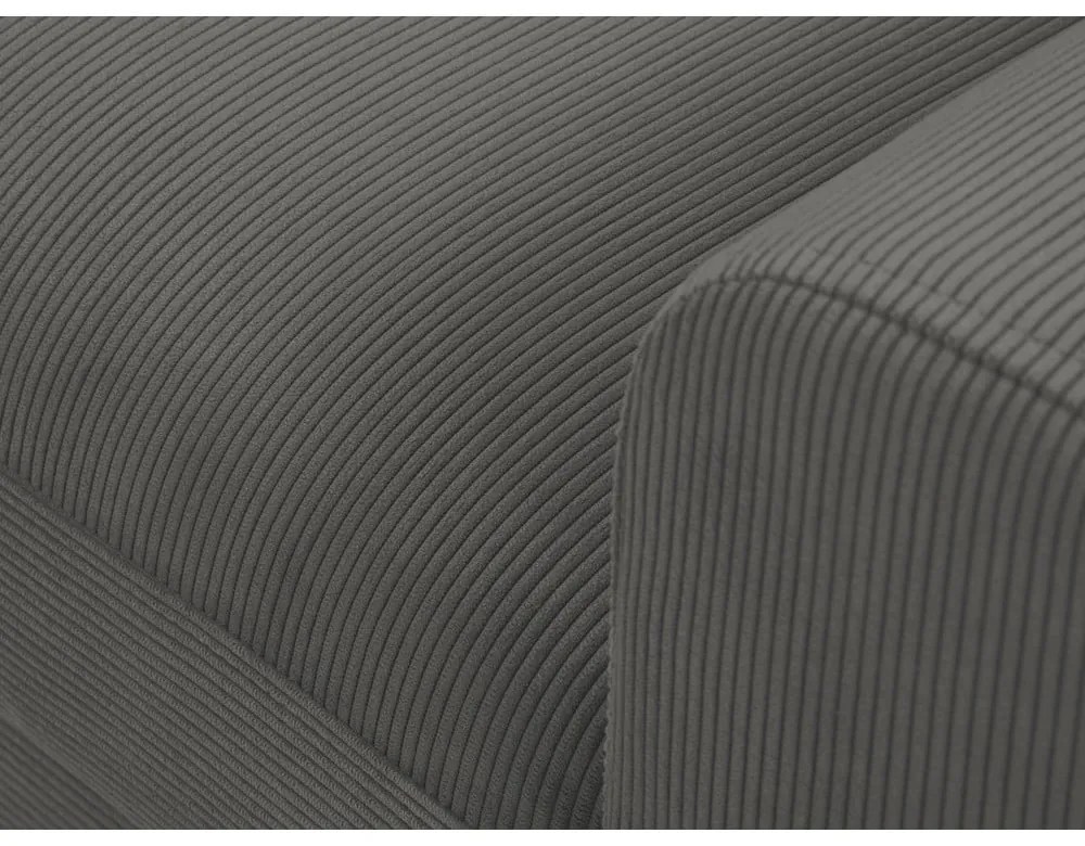 Тъмно сив ъглов велурен диван, ляв ъгъл Jazz - Kooko Home