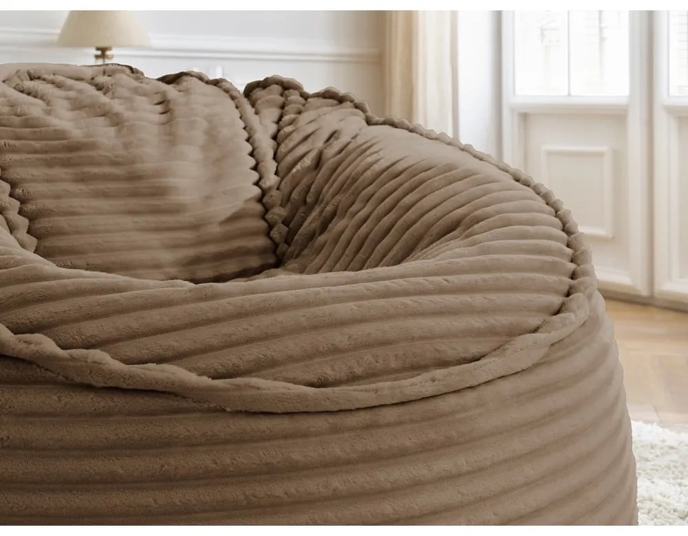 Кафяв пуф от рипсено кадифе Socrate – Bobochic Paris