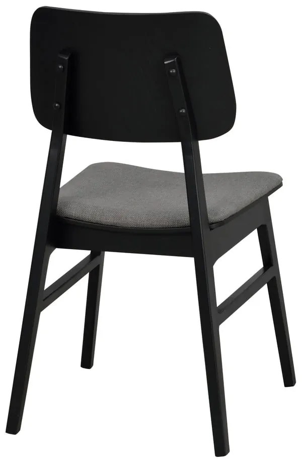 Черен трапезен стол с тъмносива възглавница на седалката Nagano - Rowico