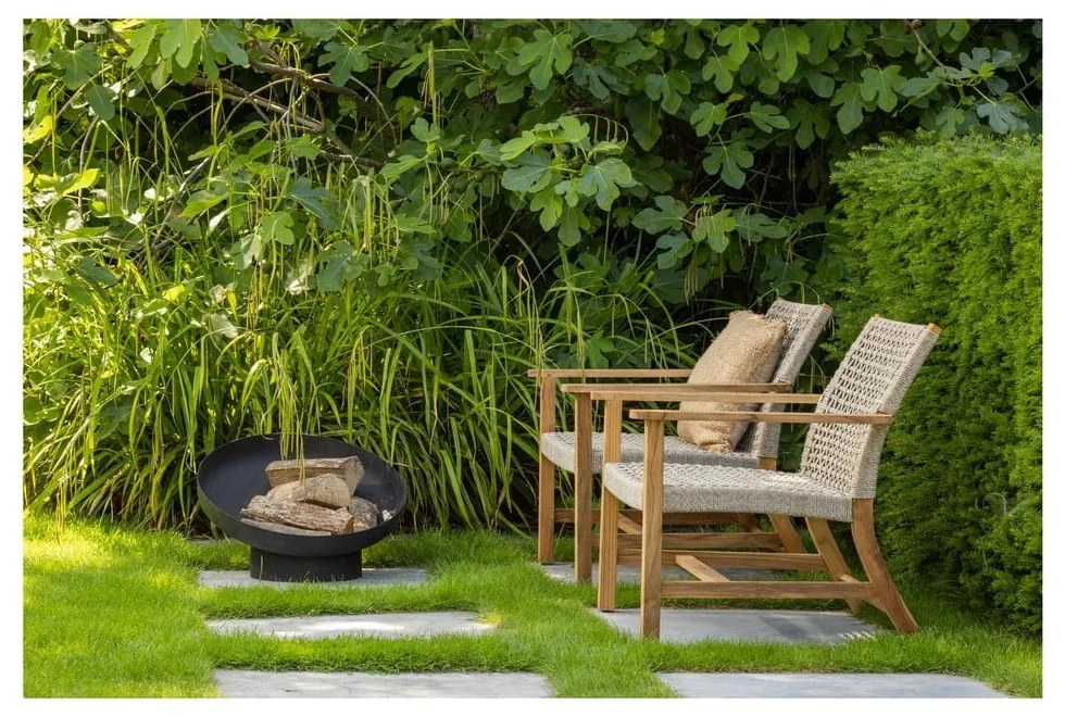 Бежово-естествено градинско кресло от масивно дърво Copper – Exotan