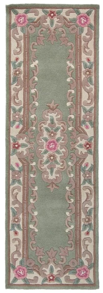 Пътека от зелена вълна , 67 x 210 cm Aubusson - Flair Rugs
