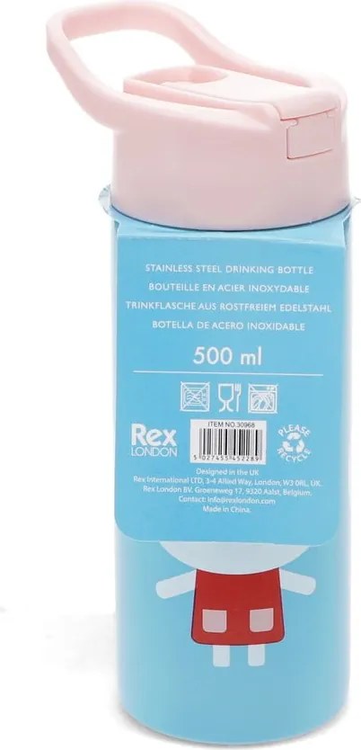 Светлосиня детска бутилка от неръждаема стомана 500 ml Lottie &amp; Friends – Rex London