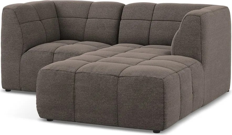 Кафяв ъглов диван от прежда с примки от букле (десен ъгъл) Aloha – Makamii