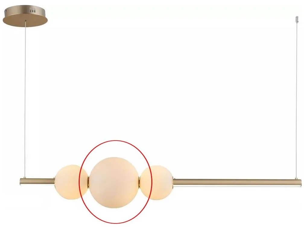 Azzardo - Резервно стъкло за полилей SANDRA бял - голям Ø 22 см