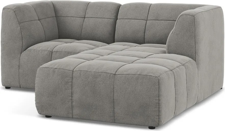 Сив кадифен ъглов диван (десен ъгъл) Aloha – Makamii