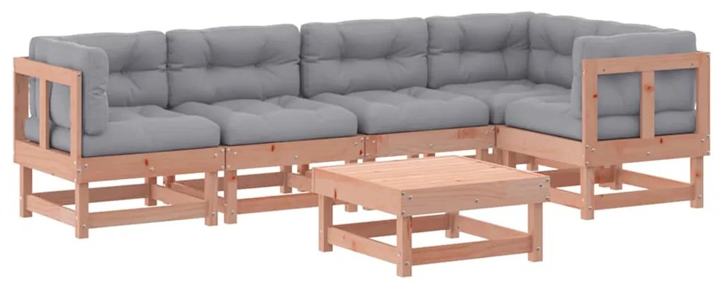 3185988 vidaXL Градински комплект с възглавници, 6 части, дугласко дърво масив