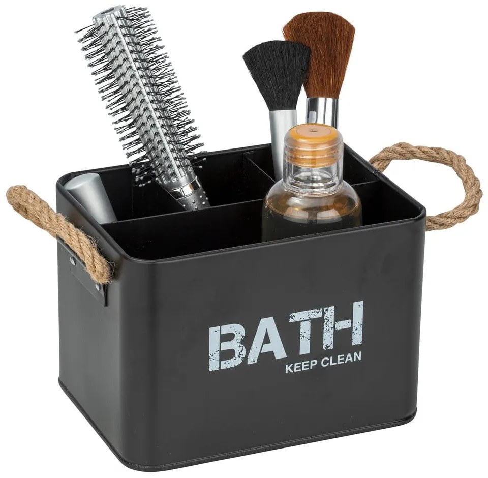 Черен органайзер за баня с 4 отделения Gara - Wenko