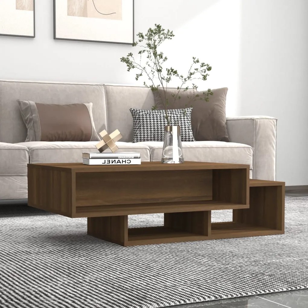 815983 vidaXL Маса за кафе, кафяв дъб, 105x55x32 см, инженерно дърво