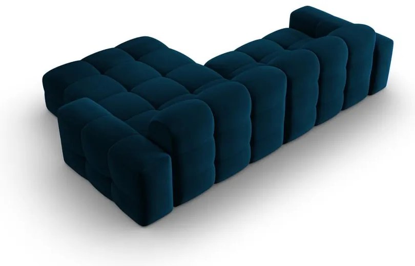 Тъмносин ъглов диван от кадифе (десен ъгъл) Kendal - Micadoni Home