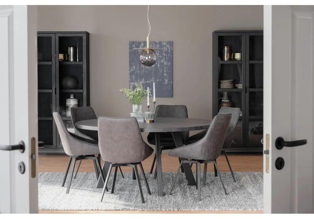 Витрина от черен дъб 95x195 cm Everett - Rowico