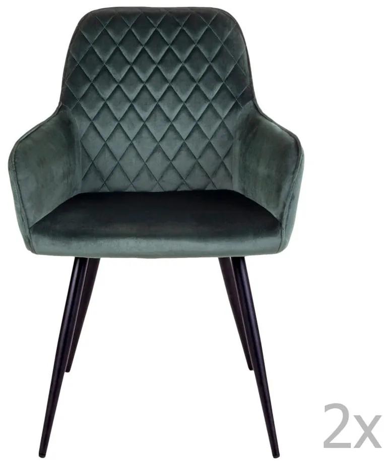 Комплект от 2 тъмнозелени трапезни стола Harbo - House Nordic