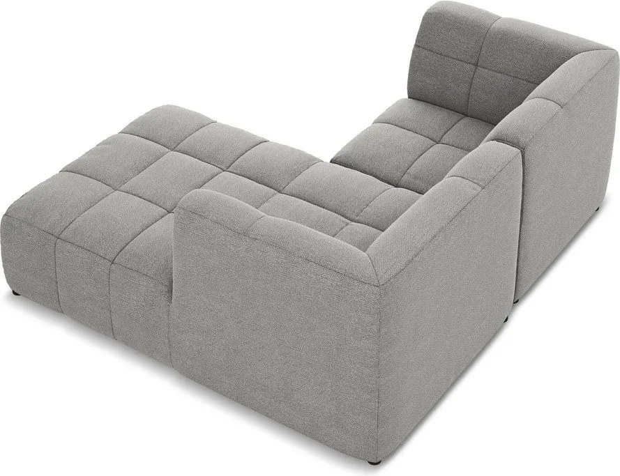 Сив ъглов диван от прежда с примки от букле (десен ъгъл) Aloha – Makamii