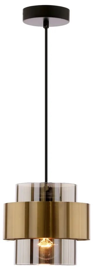 Черно висящо осветително тяло със стъклен абажур ø 18 cm Spiega – Candellux Lighting