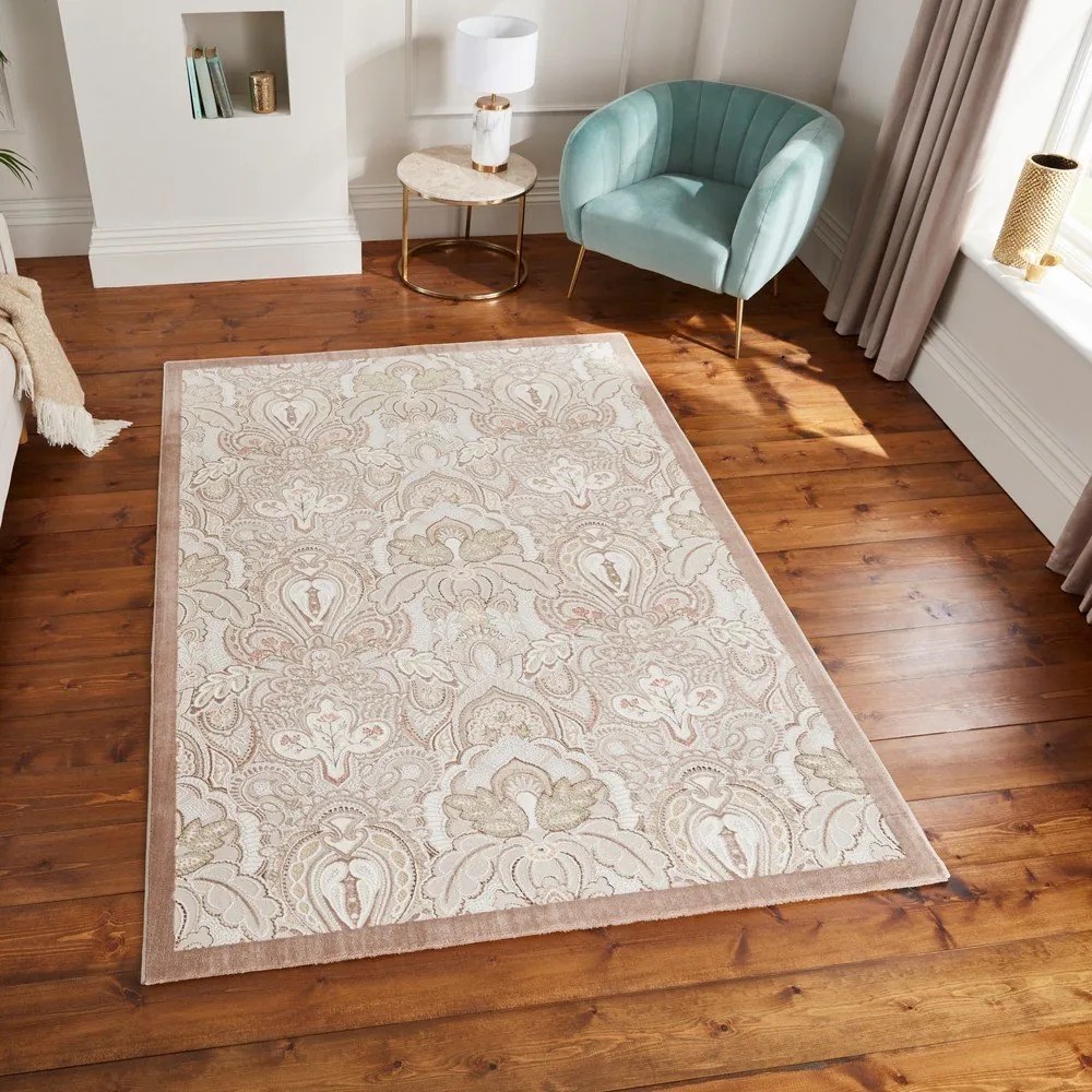 Кремав килим 120x170 cm Damask Bronze – Think Rugs