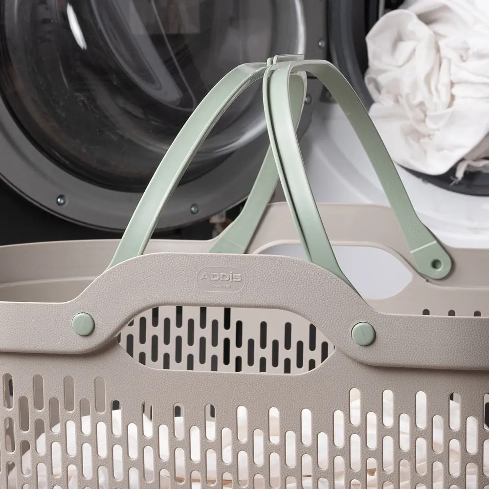 Светлокафяв пластмасов кош за пране 45 l – Addis