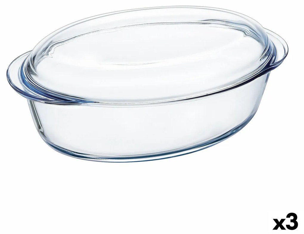 Ястие за печене Pyrex Classic Vidrio С капак Прозрачен Cтъкло 33 x 20 x 10 cm (3 броя)