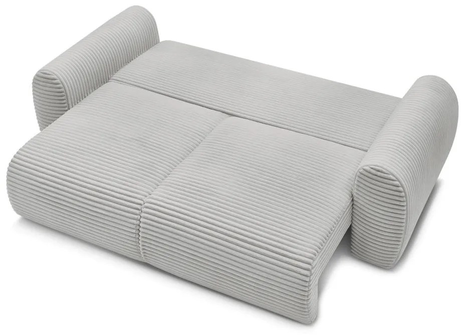 Светлосив разтегателен диван от рипсено кадифе 257 cm Lucien – Bobochic Paris