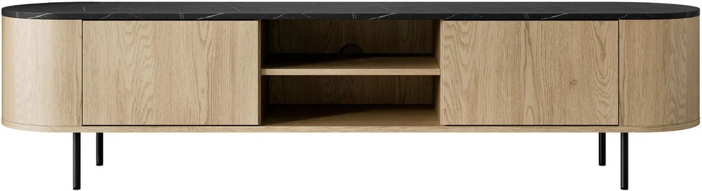 ТВ шкаф Lygrint II-черен мрамор - черно