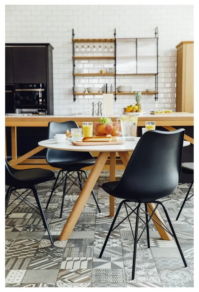 Комплект от 2 черни стола с черна метална основа Eco - Bonami Essentials