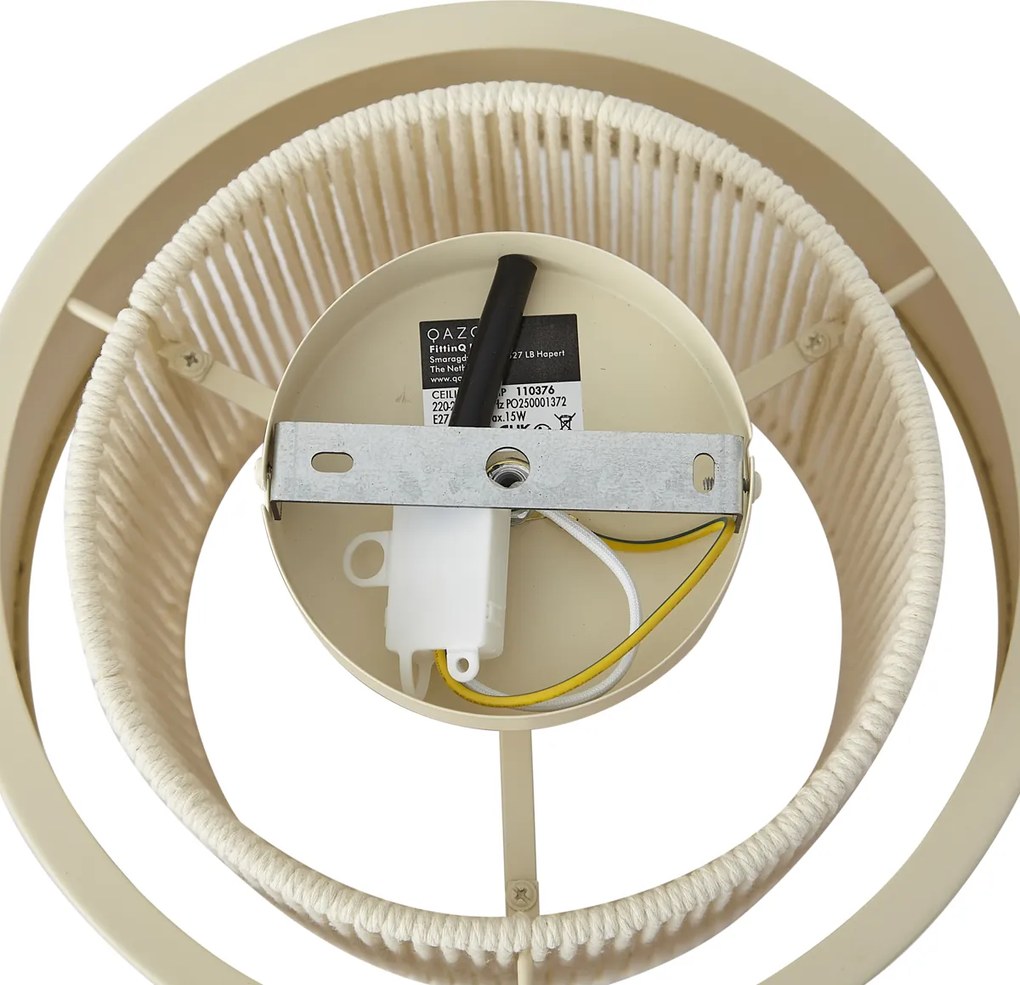 Модерна таванна лампа бежова с въже - Kora