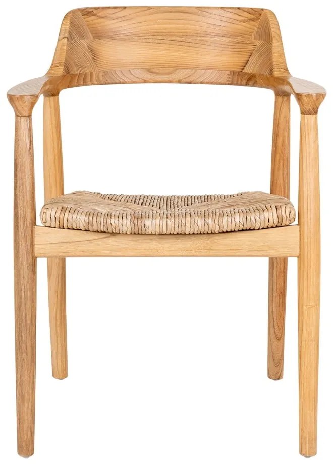 Трапезен стол с подлакътници от масивна дървесина в естествен цвят Getafe – House Nordic