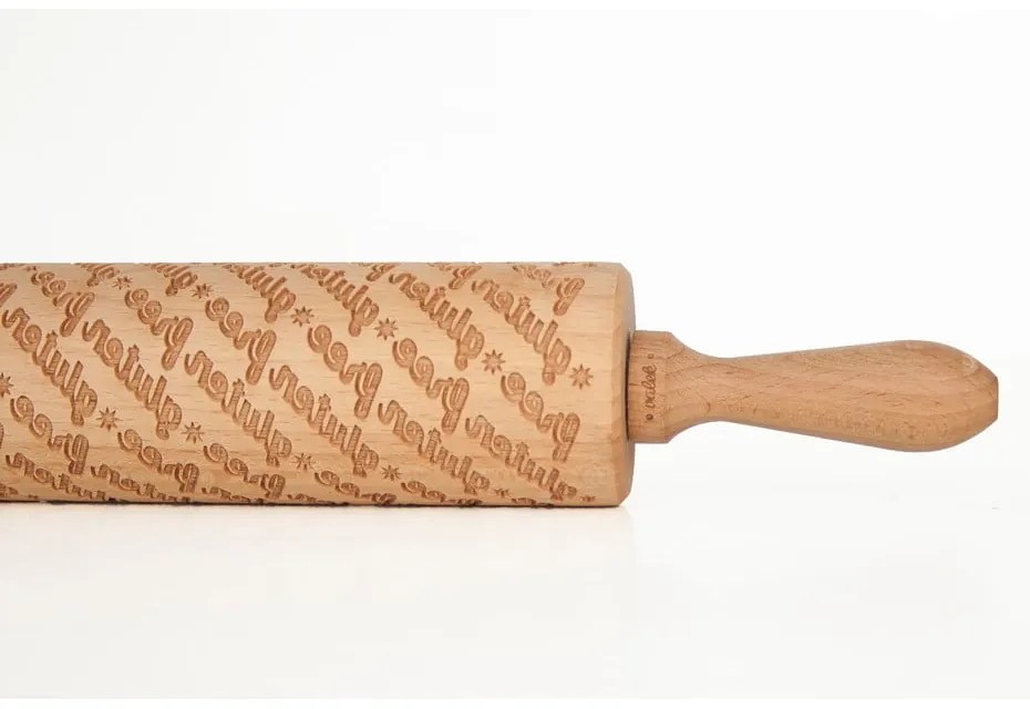 Дървен релефен валяк за тесто Gluten Free - Valek