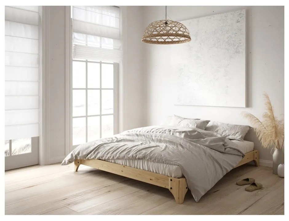 Двойно легло от борова дървесина с решетка 160x200 cm Elan - Karup Design