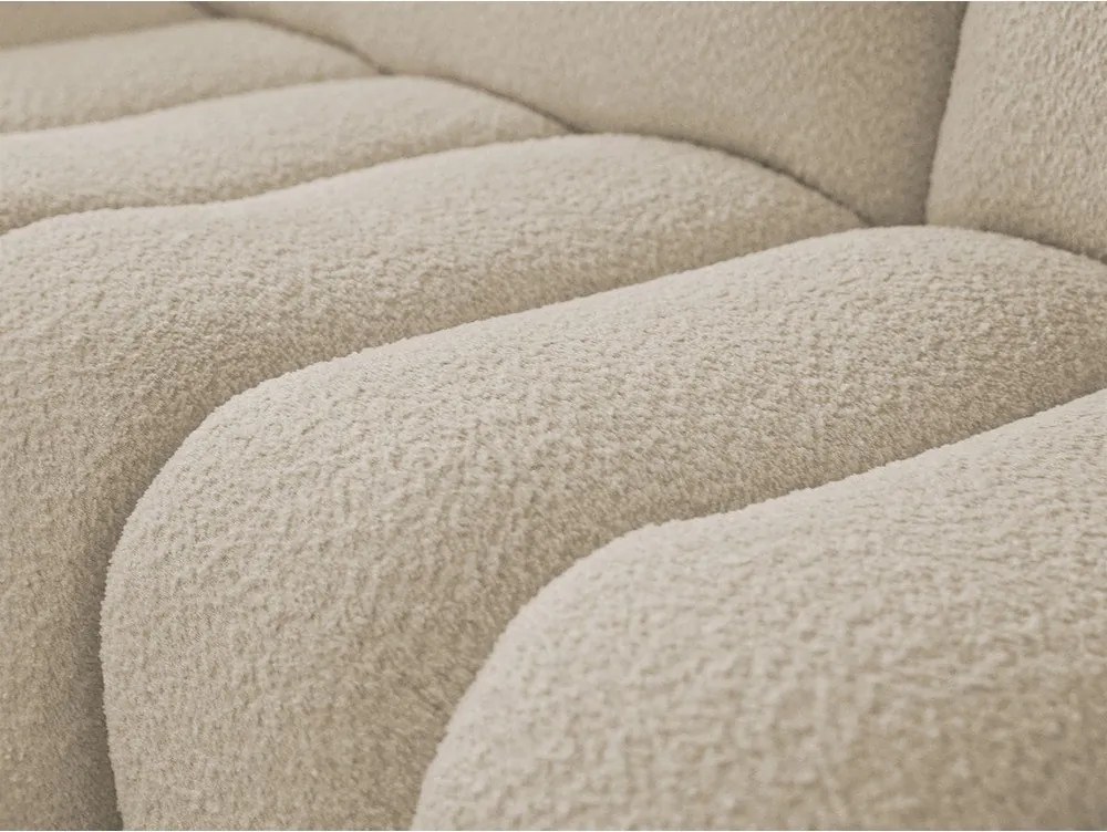 Бежов ъглов диван от прежда с примки от букле (ляв ъгъл) Azra – Bobochic Paris