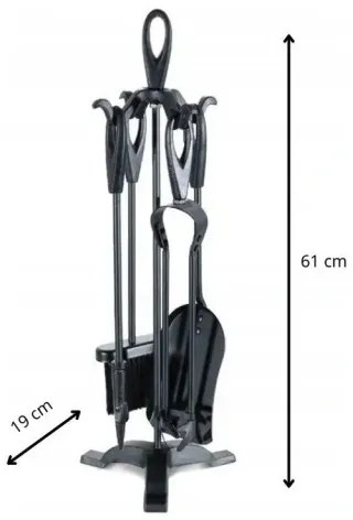 Комплект за камина със стойка - аксесоари от 4 части за камина и скара