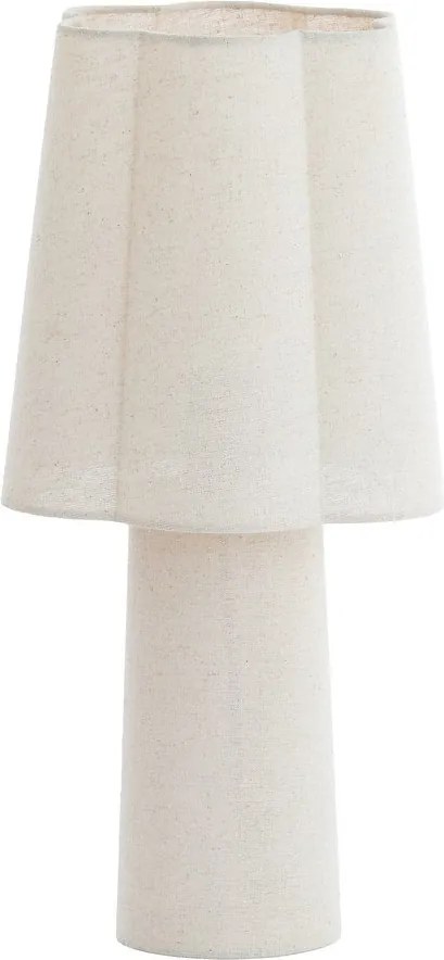 Бяла настолна лампа с текстилен абажур (височина 50 cm) Musaby – Light & Living