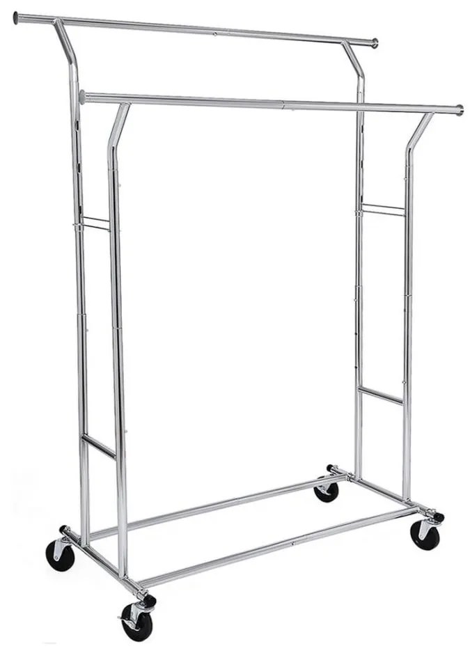 Мобилна стояща закачалка LINEA, сребърна